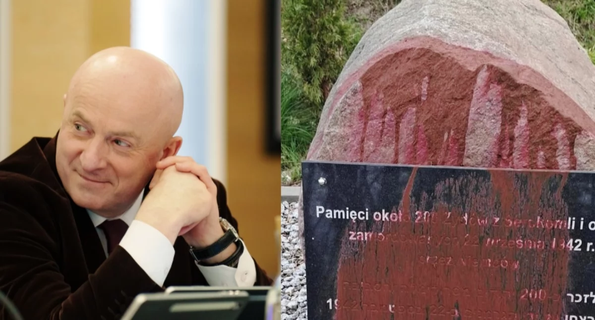 Czerwona farba na pomniku Żydów w Serokomli. Marszałek Stawiarski przerywa milczenie 