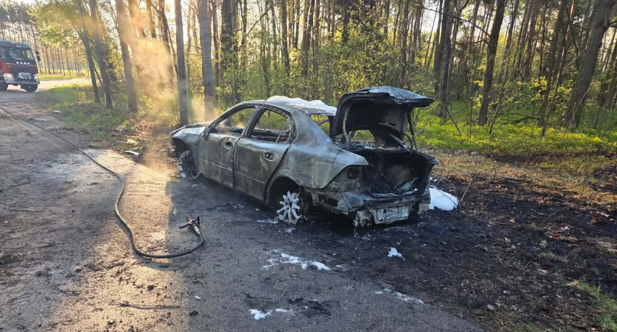 DRAMAT NA TRASIE KASYLDÓW – GERMANICHA: AUTO SPŁONĘŁO PO UDERZENIU W DRZEWO!