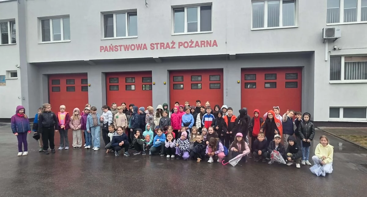 Nagle zawyły syreny. Uczniowie łukowskiej „Czwórki” w samym centrum strażackiej akcji