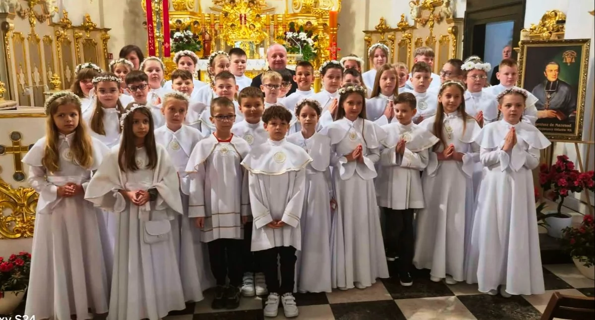 Dziękczynna pielgrzymka dzieci komunijnych z Wojcieszkowa do Kodnia
