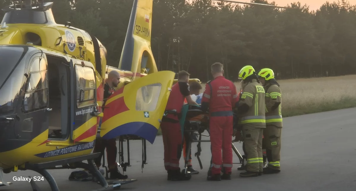 Tragedia na drodze. Potrącona matka z dziećmi w wieku około 3 i 6 lat. Lądowały trzy śmigłowce LPR