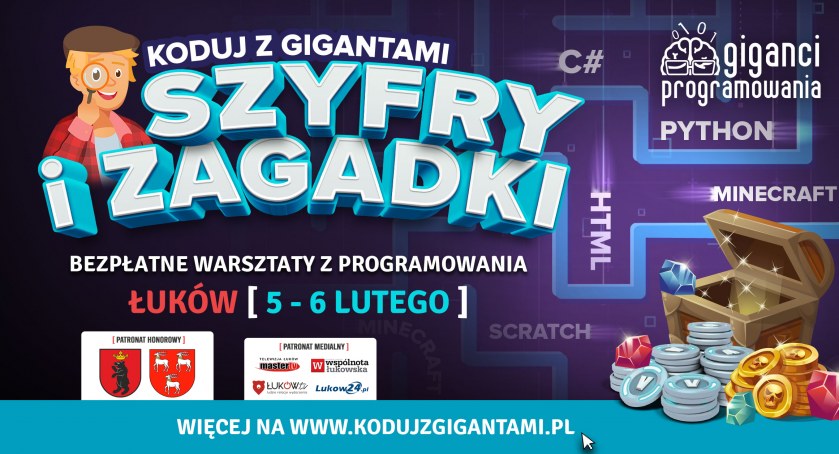 Bezpłatne warsztaty z programowania dla dzieci i młodzieży „Koduj z Gigantami” w Łukowie