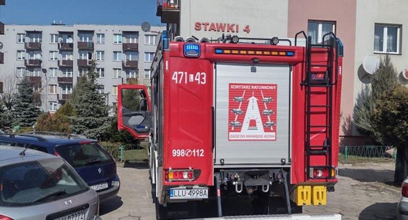 Pożar na ul. Stawki w Łukowie 