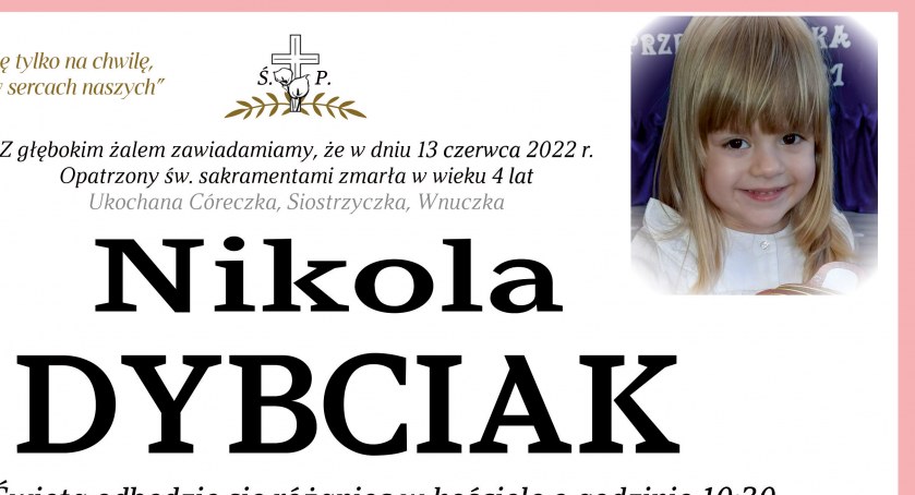 W piątek pożegnanie 4-letniej Nikoli 