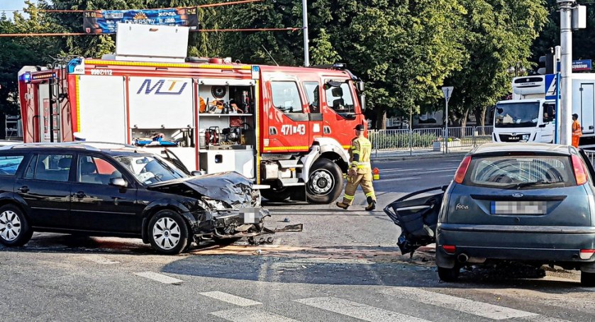 Wypadek w centrum Łukowa (WIDEO) 