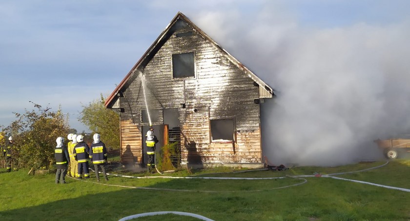 Gasili pożar stajni. Usuwali plamę ropy z jezdni. Pracowity piątek OSP Dąbie 