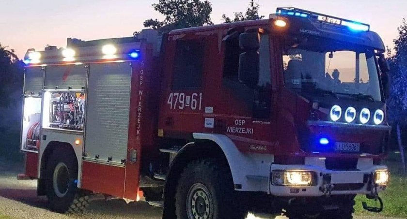 Pracowity weekend łukowskich strażaków. Dwa pożary w gminie Trzebieszów, wypadek i kot