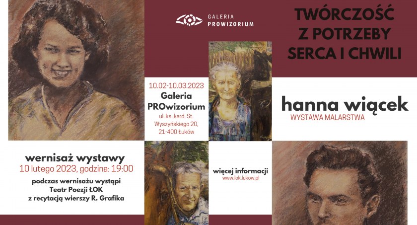 Wystawa obrazów Hanny Wiącek w Łukowskim Ośrodku Kultury 