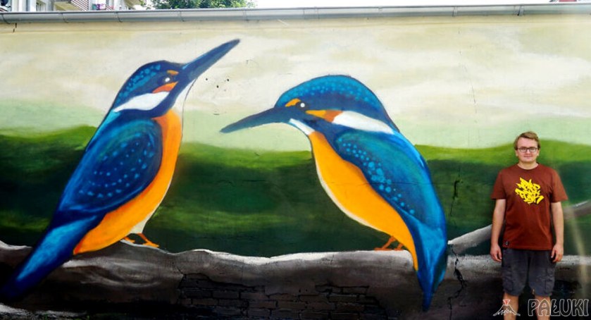 Żnin: piękny mural z zimorodkami. Coś naprawdę dużego może powstać dopiero na bloku Browarowa 9