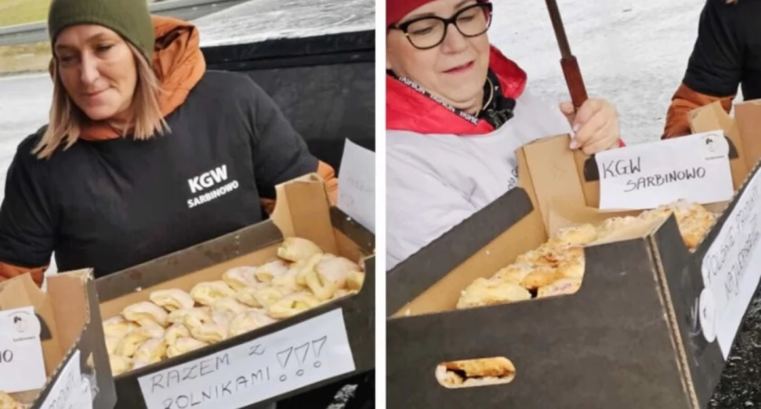 KGW Sarbinowo z drożdżówkami na blokadzie rolniczej (zdjęcia)