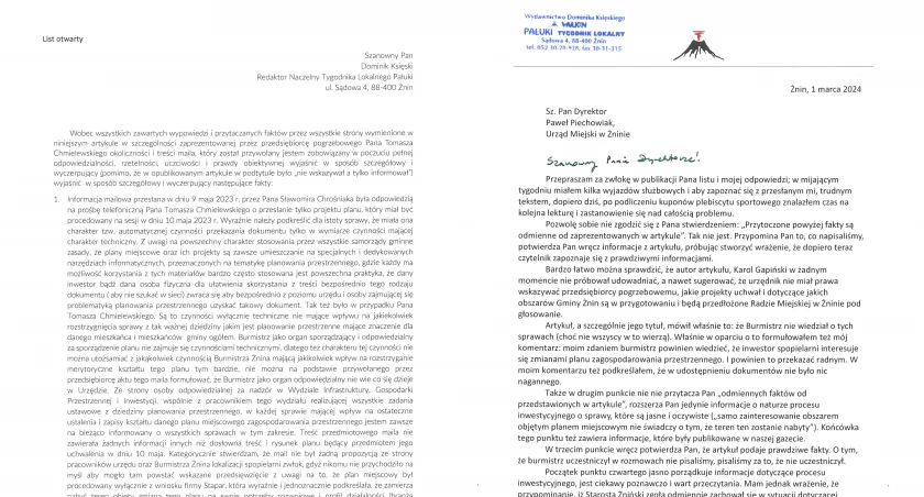 List otwarty dyrektora infrastruktury w sprawie spalarni zwłok w Wenecji i odpowiedź nań 