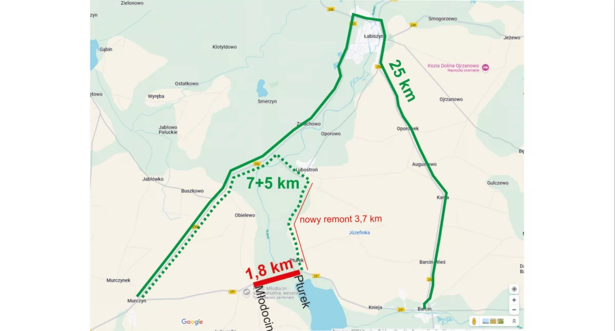 Droga Lubostroń - Pturek będzie remontowana