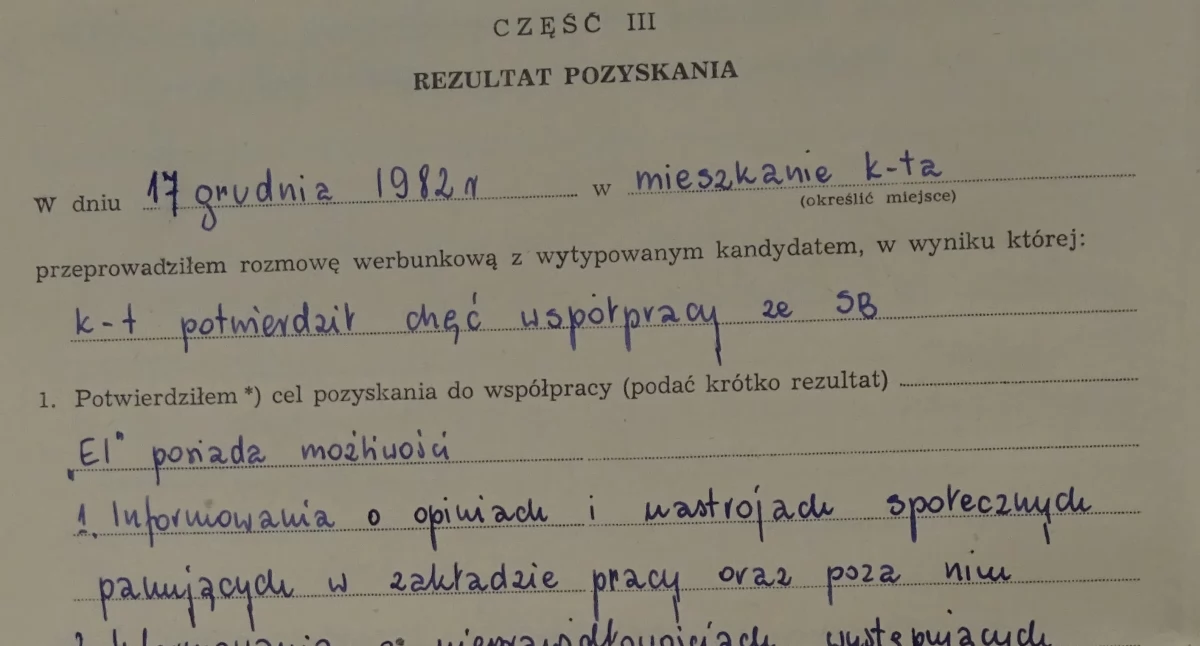Jak pozyskano do współpracy  konfidentkę o pseudonimie „Andrzej”