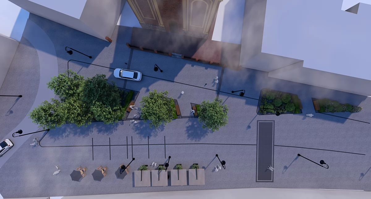 Burmistrz Żnina na wojnie z betonozą: łąki kwietne, zieleń na rynku i na Śniadeckich (wizualizacje)