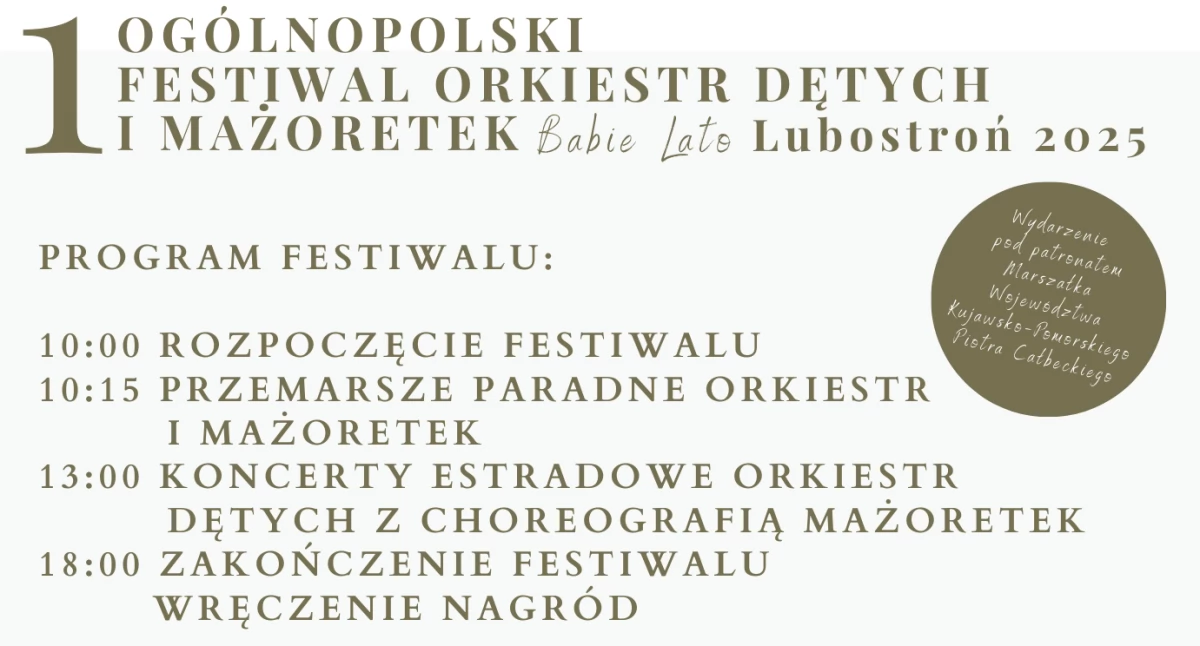 Orkiestry dęte i mażoretki pojawią sie w Lubostroniu. Muzyka i pokazy zręczności w pałacowym parku
