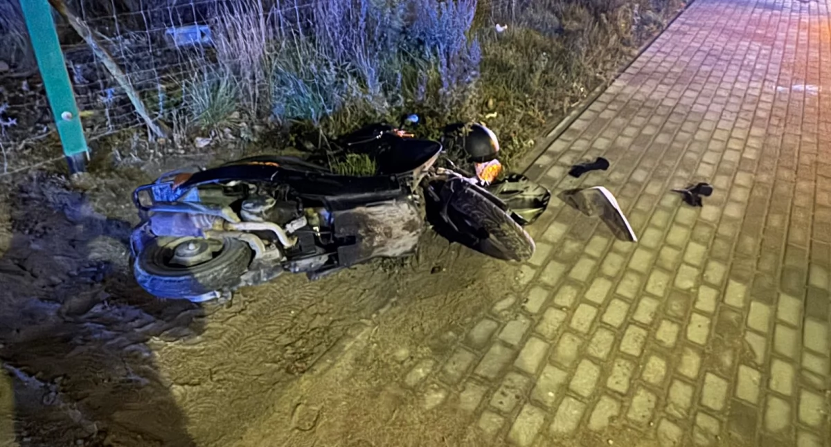 Zderzenie ciężarówki ze skuterem w Barcinie (zdjęcia)