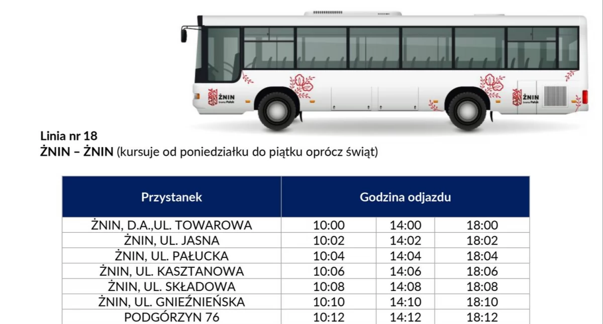 Linia 18 - autobus miejski już jeździ po Żninie. Korekty w rozkładzie wciąż możliwe