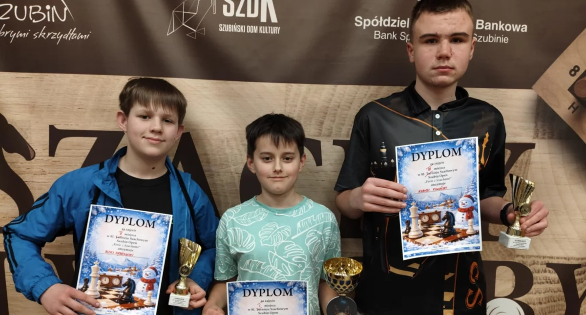 Jakub Makarewicz na drugim miejscu w szachowym turnieju Szubin Open