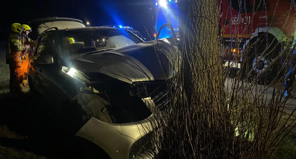 Mercedes uderzył w drzewo we Władysławowie