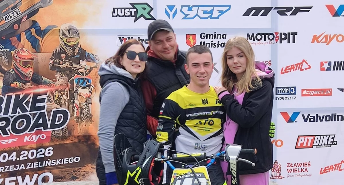 W sobotę Natan Kosewski, motocrossowiec ze Żnina zwyciężył, ale w niedzielę uległ groźnie wyglądającemu wypadkowi