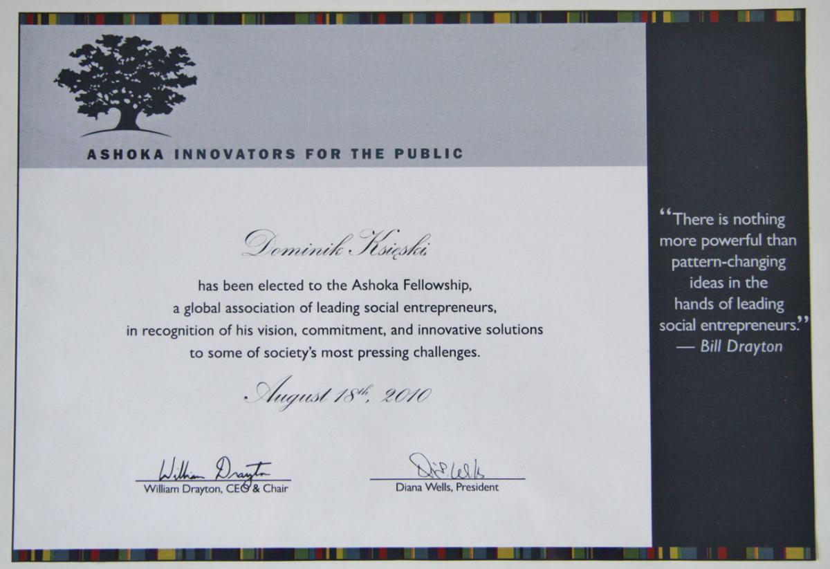 Nobel Ashoki 2011 dla Dominika Księskiego