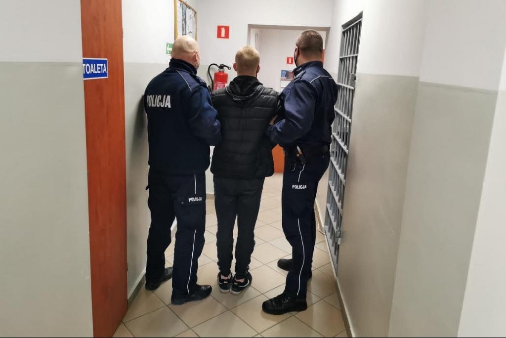 Złodziej puszki w rękach policji