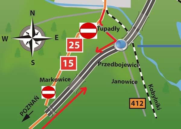 DK15 i DK25 w Markowicach zamknięte