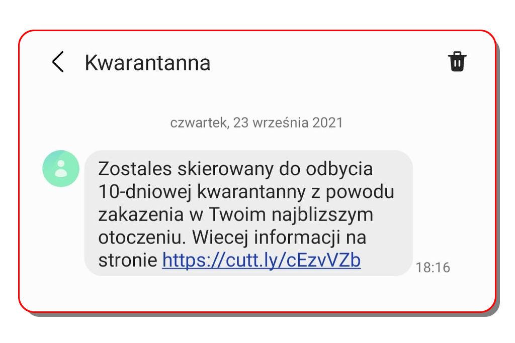 Uwaga na fałszywe SMS-y o kwarantannie