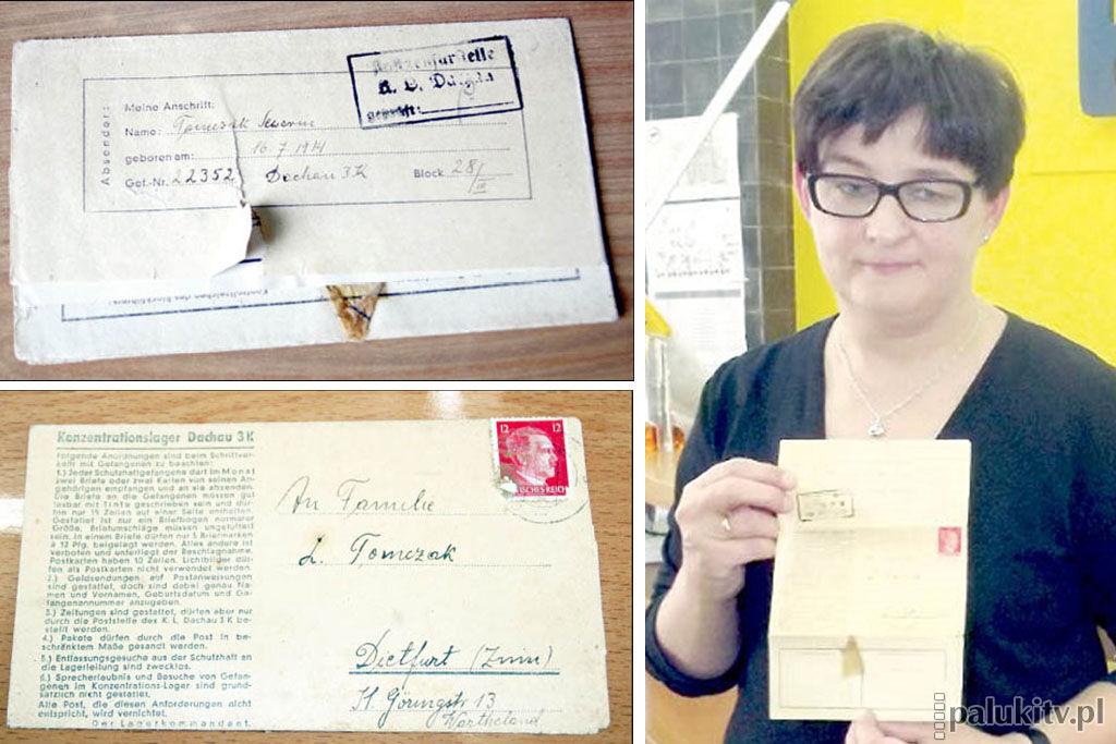 List z 17 września 1943 wysłany z obozu koncentracyjnego w Dachau. Adresatem rodzina księdza Seweryna Tomczaka