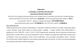 Ogłoszenie  o przetargu na sprzedaż nieruchomości stanowiącej własność Gminy Żnin