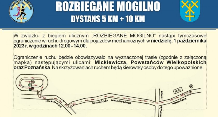 1 października Rozbiegane Mogilno. Od 12.00 do 14.00 ograniczenia w ruchu dla kierowców