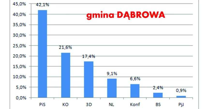 W gminie Dąbrowa zdecydowane zwycięstwo PiS. Krzysztof Brejza z najlepszym wynikiem