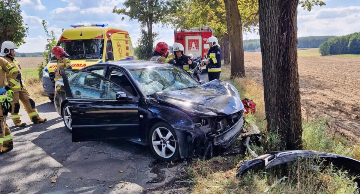 Uderzył w drzewo, na drodze między Niestronnem a Głęboczkiem