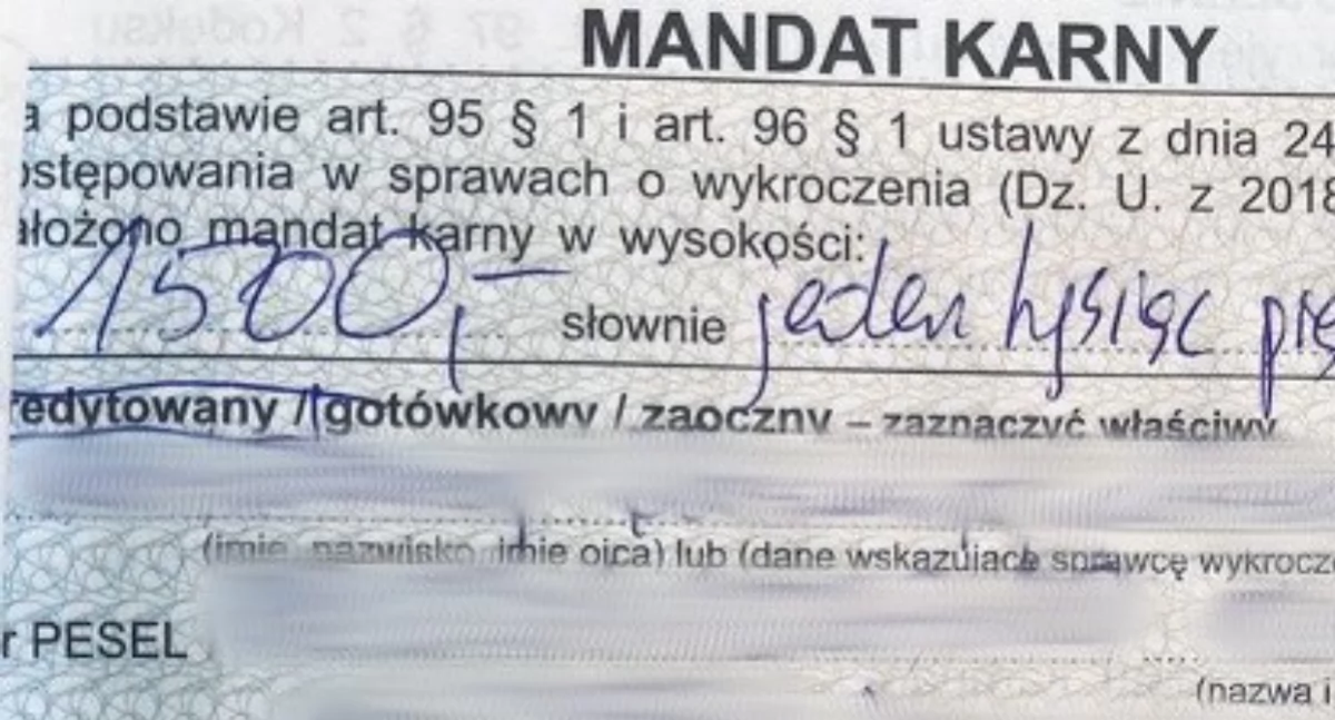 Nie ustąpił pierwszeństwa pieszemu. 1.500 złotych mandatu
