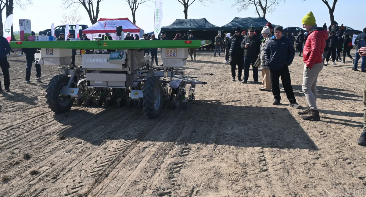 Autonomiczny robot sam posiał buraki na polu szkoły rolniczej w Bielicach (film + zdjęcia)