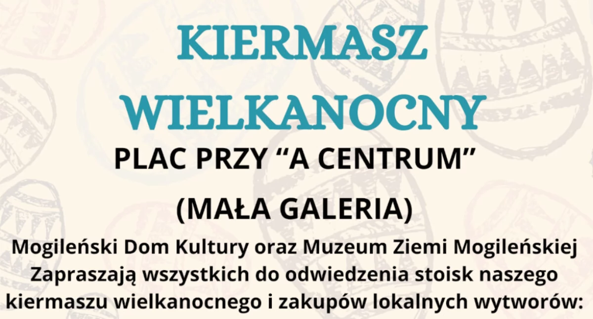Niedziela, 13 kwietnia w Mogilnie - kiermasz wielkanocny i akcja Posadź drzewko