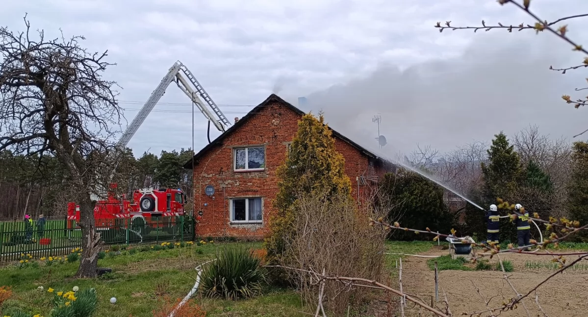 Pożar dwurodzinnego domu w Sędowie (zdjęcia)