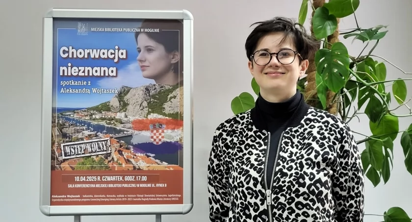 Aleksandra Wojtaszek w czasie spotkania w mogileńskiej bibliotece przedstawiła nieznaną Chorwację
