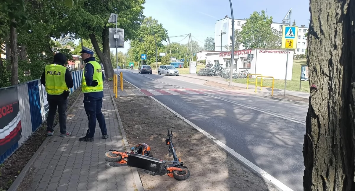 Niebezpieczne zdarzenie drogowe na ulicy Witosa w Mogilnie
