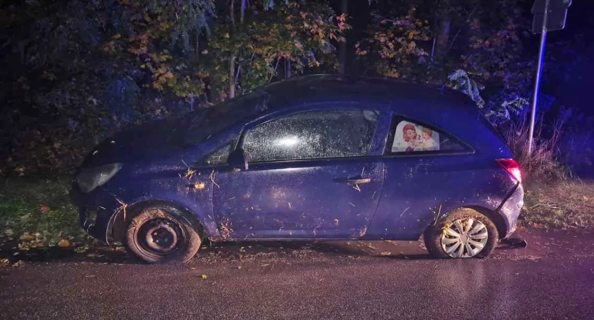 W Wieńcu pijany kierowca opla wypadł z drogi