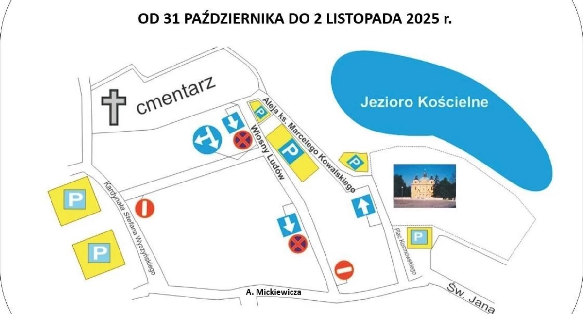Zmiana organizacji ruchu w rejonie cmentarza na terenie Trzemeszna