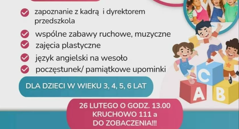 Dzień Otwarty w Przedszkolu w Kruchowie w czwartek, 26 lutego