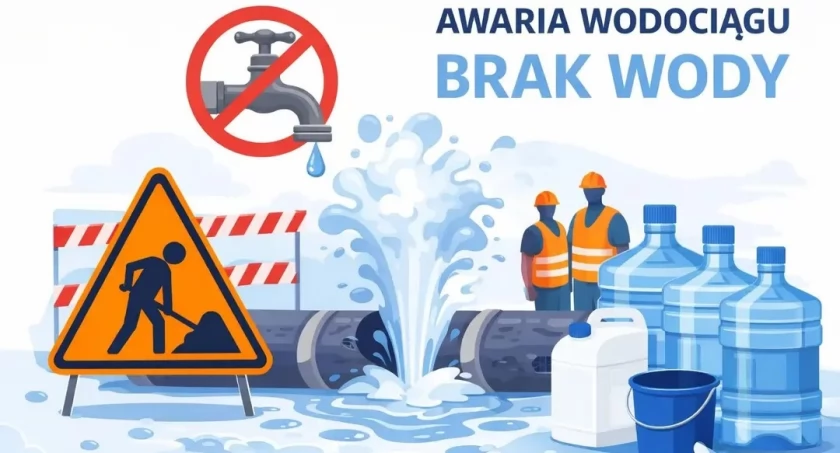 Awaria wodociągu i brak wody w Niewolnie