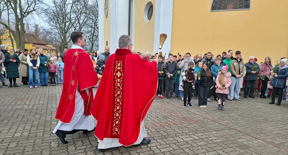 Niedziela Palmowa w Trzemesznie - procesja, święcenie palm (film + zdjęcia)