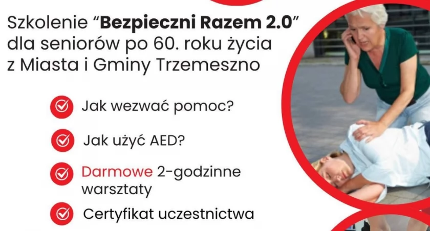 Warsztaty z pierwszej pomocy i AED dla seniorów 60+ w Trzemesznie już 20 kwietnia