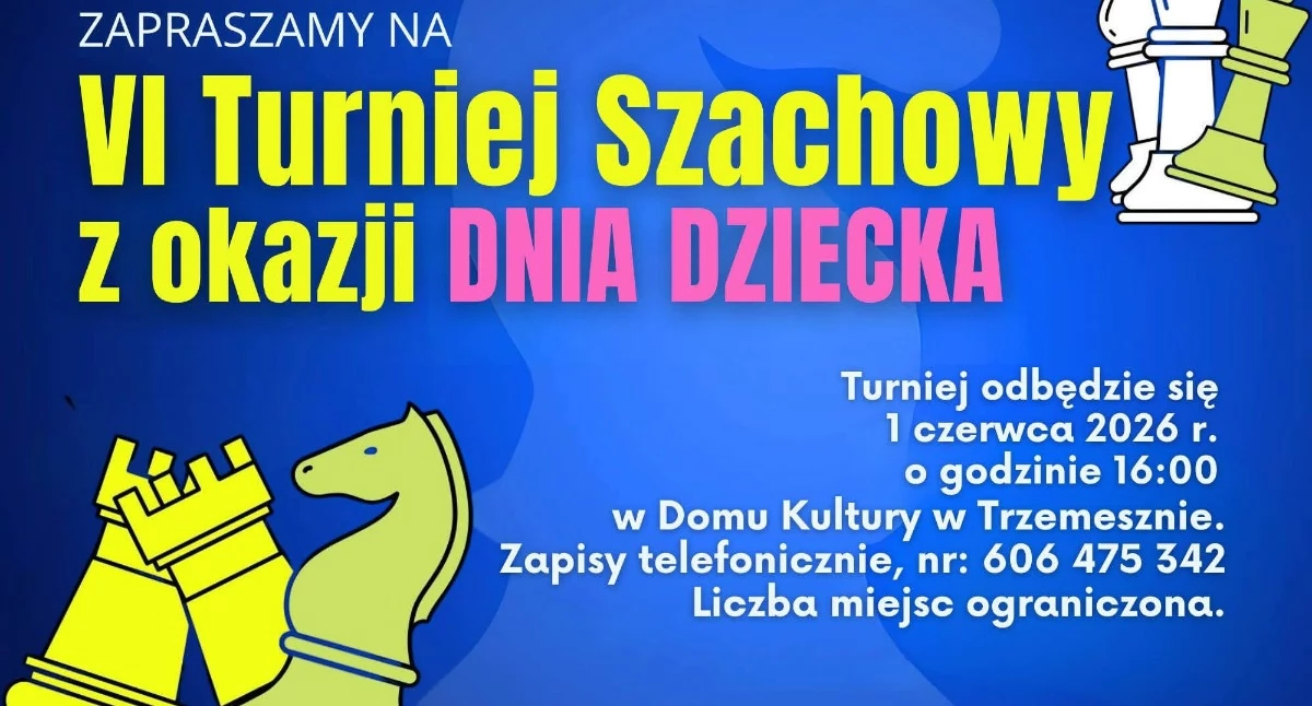 VI Turniej Szachowy w Trzemesznie już 1 czerwca 2026 roku
