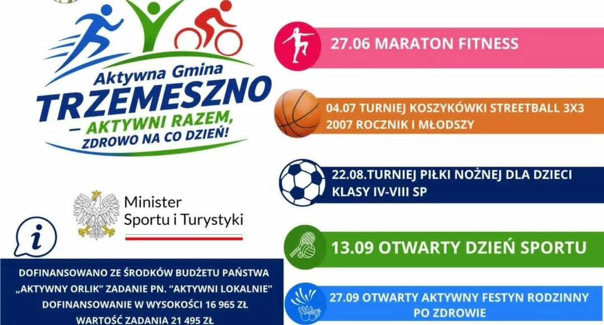 Aktywności na trzemeszeńskim boisku Orlik - czerwiec-wrzesień