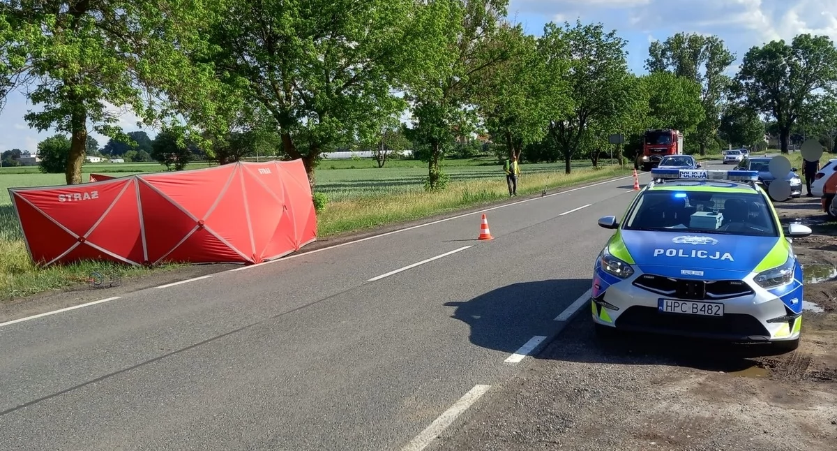 Śmiertelne potrącenie rowerzystki na ulicy Inowrocławskiej w Strzelnie