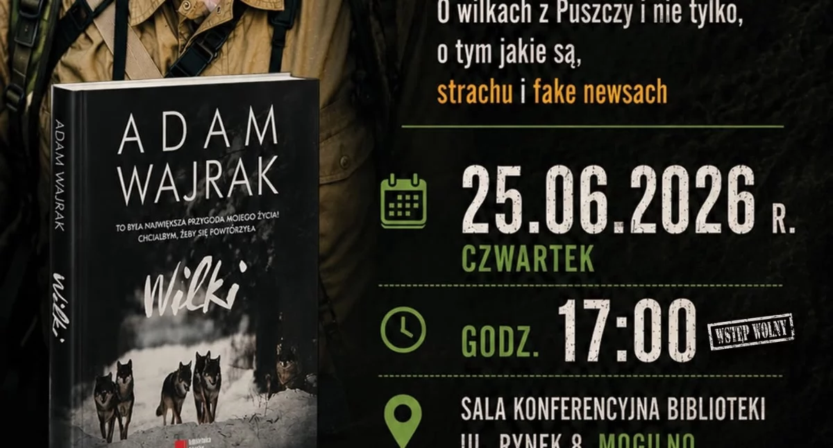 Spotkanie z Adamem Wajrakiem w Miejskiej Bibliotece Publicznej w Mogilnie już 25 czerwca 2026 roku 