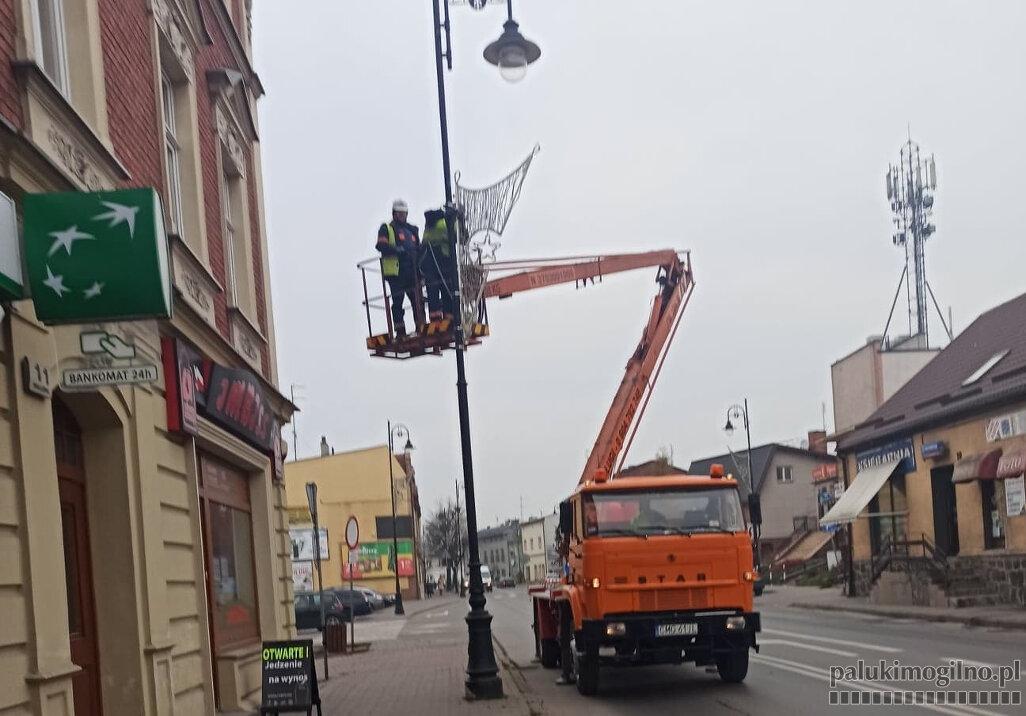 Świątecznie ustrojone ulice Mogilna
